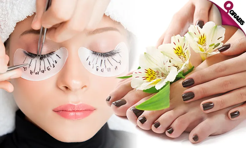 Eyelash Extensions OR Mani-Pedi with Polish at Salon Cut by W!